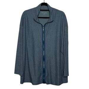 Soft Surroundings Blue Zip Front Knit Cardigan 2X